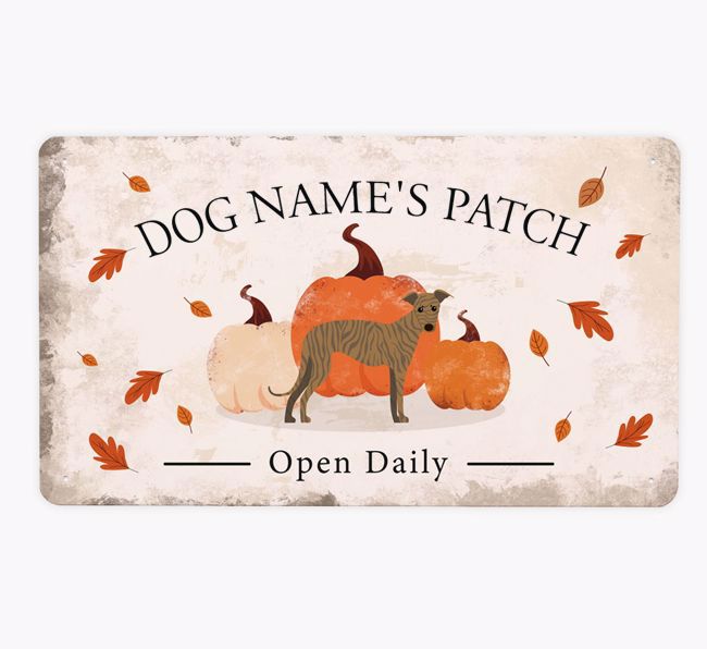 Pumpkin Patch: Personalised {breedFullName} Metal Sign